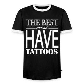 Beste Köche Haben Tatoos Master Chef's Hut Kitchen - Männer Kontrast-T-Shirt - Schwarz/Weiß - Vorne - AI Model Female 172 light (172cm) & AI Model Male 178 light (178cm)