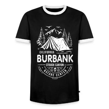 Burbank California Stough Canyon Naturzentrum - Männer Kontrast-T-Shirt - Schwarz/Weiß - Vorne - AI Model Female 172 light (172cm) & AI Model Male 178 light (178cm)