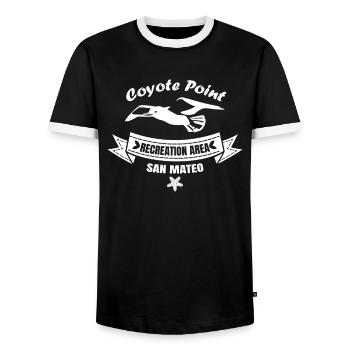 Coyote Point Recreation Area San Mateo California - Men's Ringer Shirt - black/white - Front - AI Model Female 172 light (172cm) & AI Model Male 178 light (178cm)