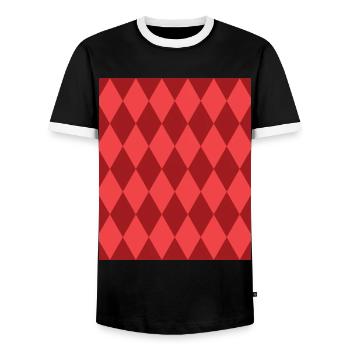 Rhombus Rot Rosa Kostüm Für Halloween Anzug - Männer Kontrast-T-Shirt - Schwarz/Weiß - Vorne - AI Model Female 172 light (172cm) & AI Model Male 178 light (178cm)