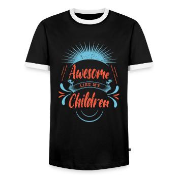 Genial Wie Meine Kinder Zitieren Kindergeschenk - Männer Kontrast-T-Shirt - Schwarz/Weiß - Vorne - AI Model Female 172 light (172cm) & AI Model Male 178 light (178cm)