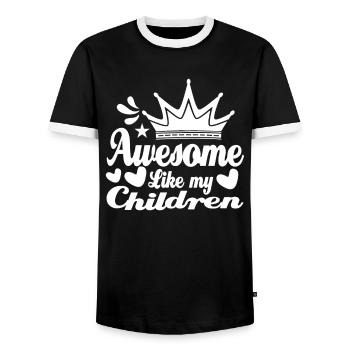 Great As My Kids Quote Kids Gift - Men's Ringer Shirt - black/white - Front - AI Model Female 172 light (172cm) & AI Model Male 178 light (178cm)