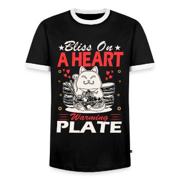 Don't be upsetti eat some spaghetti food - Men's Ringer Shirt - black/white - Front - AI Model Female 172 light (172cm) & AI Model Male 178 light (178cm)