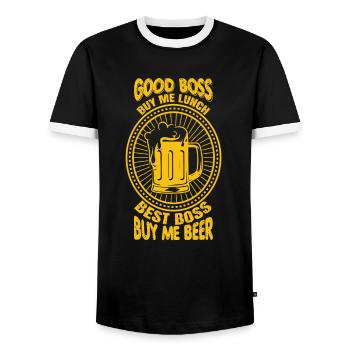 Best Boss Kaufen Mir Bier - Männer Kontrast-T-Shirt - Schwarz/Weiß - Vorne - AI Model Female 172 light (172cm) & AI Model Male 178 light (178cm)