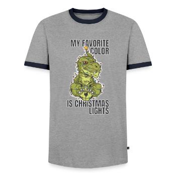 Meine Lieblingsfarbe Ist Weihnachtslichter - Männer Kontrast-T-Shirt - Grau/Navy  - Vorne - AI Model Female 172 light (172cm) & AI Model Male 178 light (178cm)