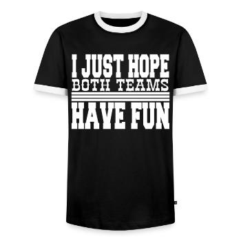 I just hope both teams have fun - Men's Ringer Shirt - black/white - Front - AI Model Female 172 light (172cm) & AI Model Male 178 light (178cm)