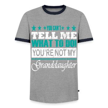 Du Kannst Mir Nicht Sagen, Was Ich Tun Soll - Männer Kontrast-T-Shirt - Grau/Navy  - Vorne - AI Model Female 172 light (172cm) & AI Model Male 178 light (178cm)