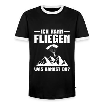 Gleitschirmfliegen Paraglider Gleitschirm - Männer Kontrast-T-Shirt - Schwarz/Weiß - Vorne - AI Model Female 172 light (172cm) & AI Model Male 178 light (178cm)