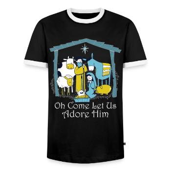 Oh, adorons-le, nouveau-nés - T-shirt contrasté Homme - noir/blanc - Devant - AI Model Female 172 light (172cm) & AI Model Male 178 light (178cm)