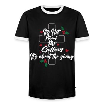 Il ne s’agit pas de donner - T-shirt contrasté Homme - noir/blanc - Devant - AI Model Female 172 light (172cm) & AI Model Male 178 light (178cm)