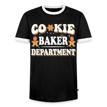 Сookie Baker Abteilung Koch Chef Weihnachtsmagie - Männer Kontrast-T-Shirt - Schwarz/Weiß - Vorne - AI Model Female 172 light (172cm) & AI Model Male 178 light (178cm)