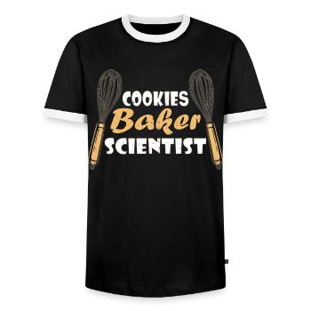 Сookie Baker Scientist Cook Weihnachtsschneebesen - Männer Kontrast-T-Shirt - Schwarz/Weiß - Vorne - AI Model Female 172 light (172cm) & AI Model Male 178 light (178cm)