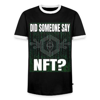 Did anyone say virtual money for NFT tokens? - Men's Ringer Shirt - black/white - Front - AI Model Female 172 light (172cm) & AI Model Male 178 light (178cm)