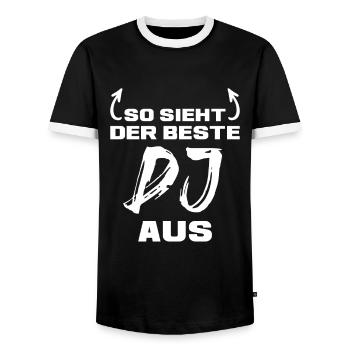 Musik Liebhaber Discjockey Bester DJ Geschenk - Männer Kontrast-T-Shirt - Schwarz/Weiß - Vorne - AI Model Female 172 light (172cm) & AI Model Male 178 light (178cm)