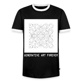 Generative Kunst Programmiert Für Immer Bildcode - Männer Kontrast-T-Shirt - Schwarz/Weiß - Vorne - AI Model Female 172 light (172cm) & AI Model Male 178 light (178cm)
