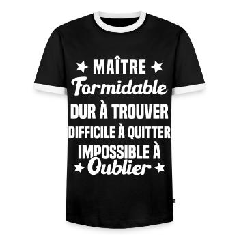 Maître Formidable Idée Cadeau Maître D'école - T-shirt contrasté Homme - noir/blanc - Devant - AI Model Female 172 light (172cm) & AI Model Male 178 light (178cm)