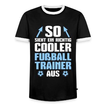 Mannschaft Sportverein Fußball Trainer Geschenk - Männer Kontrast-T-Shirt - Schwarz/Weiß - Vorne - AI Model Female 172 light (172cm) & AI Model Male 178 light (178cm)