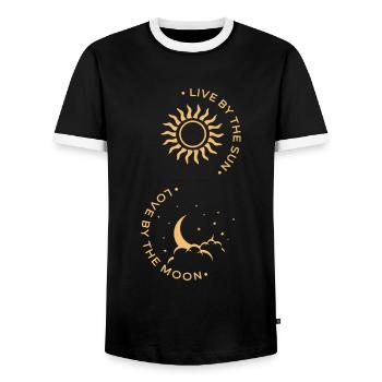 Je n’ai que Bitcoin pour vos microcircuits - T-shirt contrasté Homme - noir/blanc - Devant - AI Model Female 172 light (172cm) & AI Model Male 178 light (178cm)