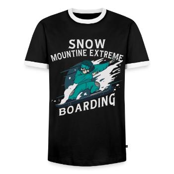 Snow Mountain Extreme Boarding Skeleton - T-shirt contrasté Homme - noir/blanc - Devant - AI Model Female 172 light (172cm) & AI Model Male 178 light (178cm)