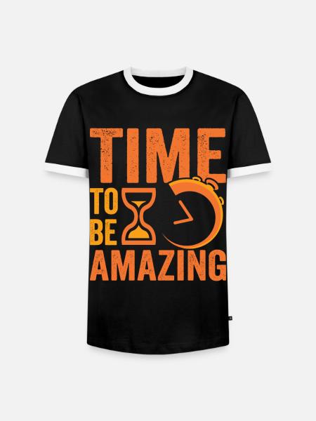Time to be amazing hourglass - Men's Ringer Shirt - black/white
