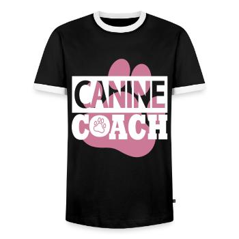 Dog Trainer Dog Paw Print Travailler avec des chiens - T-shirt contrasté Homme - noir/blanc - Devant - AI Model Female 172 light (172cm) & AI Model Male 178 light (178cm)