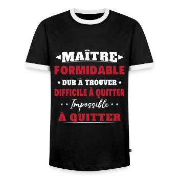 Maître formidable idée cadeau maître d'école - T-shirt contrasté Homme - noir/blanc - Devant - AI Model Female 172 light (172cm) & AI Model Male 178 light (178cm)