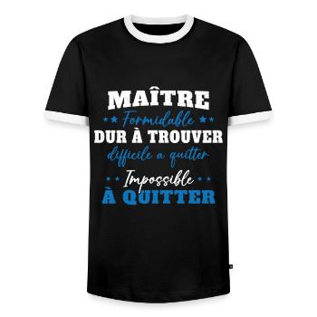 Maître formidable idée cadeau maître d'école - T-shirt contrasté Homme - noir/blanc - Devant - AI Model Female 172 light (172cm) & AI Model Male 178 light (178cm)
