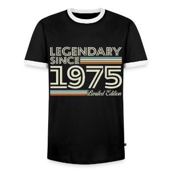 1975 Vintage Retro Geburtstagsgeschenk - Männer Kontrast-T-Shirt - Schwarz/Weiß - Vorne - AI Model Female 172 light (172cm) & AI Model Male 178 light (178cm)