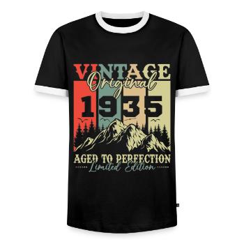 Original 1935 Vintage Rétro Cadeau Anniversaire - T-shirt contrasté Homme - noir/blanc - Devant - AI Model Female 172 light (172cm) & AI Model Male 178 light (178cm)