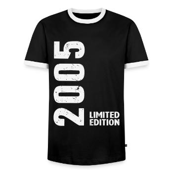 20 Jahre 2005 Geburtstagsgeschenk - Männer Kontrast-T-Shirt - Schwarz/Weiß - Vorne - AI Model Female 172 light (172cm) & AI Model Male 178 light (178cm)