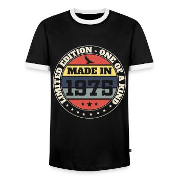 1975 Vintage Retro Geburtstagsgeschenk - Männer Kontrast-T-Shirt - Schwarz/Weiß - Vorne - AI Model Female 172 light (172cm) & AI Model Male 178 light (178cm)