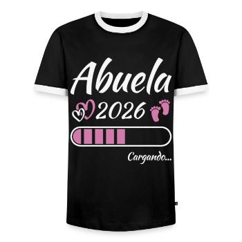Grand-mère 2026 Chargement Future Mamie - T-shirt contrasté Homme - noir/blanc - Devant - AI Model Female 172 light (172cm) & AI Model Male 178 light (178cm)