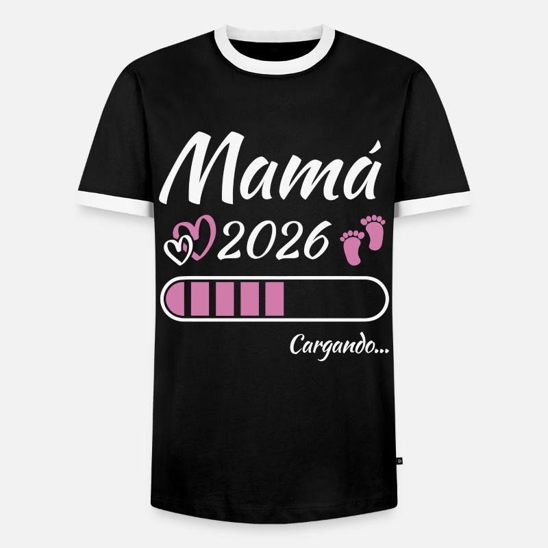 Werdende Mutter 2026 Loading - Männer Kontrast-T-Shirt - Schwarz/Weiß