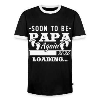 Pronto wird wieder Papa 2026 Loading - Männer Kontrast-T-Shirt - Schwarz/Weiß - Vorne - AI Model Female 172 light (172cm) & AI Model Male 178 light (178cm)