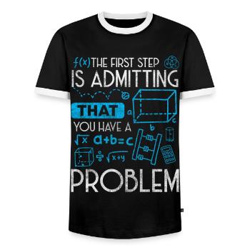 Problèmes, dictons, sarcasmes - T-shirt contrasté Homme - noir/blanc - Devant - AI Model Female 172 light (172cm) & AI Model Male 178 light (178cm)