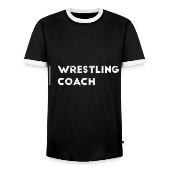 Wrestling Sport Fighting Wrestling Martial Arts Gift 5 - Men's Ringer Shirt - black/white - Front - AI Model Female 172 light (172cm) & AI Model Male 178 light (178cm)