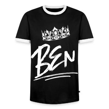 Ben - Männer Kontrast-T-Shirt - Schwarz/Weiß - Vorne - AI Model Female 172 light (172cm) & AI Model Male 178 light (178cm)