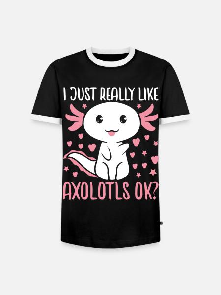 Axolotl - Men's Ringer Shirt - black/white