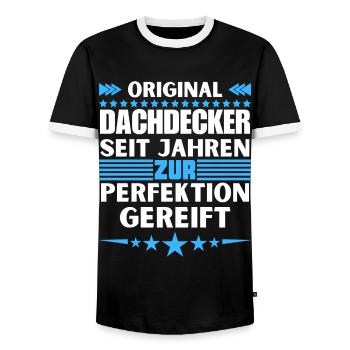Les couvreurs ont mûri à la perfection - T-shirt contrasté Homme - noir/blanc - Devant - AI Model Female 172 light (172cm) & AI Model Male 178 light (178cm)