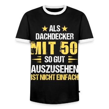 Avec 50 beaux couvreurs - T-shirt contrasté Homme - noir/blanc - Devant - AI Model Female 172 light (172cm) & AI Model Male 178 light (178cm)