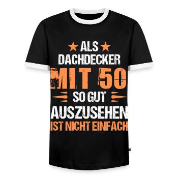 Avec 50 beaux couvreurs - T-shirt contrasté Homme - noir/blanc - Devant - AI Model Female 172 light (172cm) & AI Model Male 178 light (178cm)