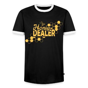 Beekeeper honey dealer bees - Men's Ringer Shirt - black/white - Front - AI Model Female 172 light (172cm) & AI Model Male 178 light (178cm)