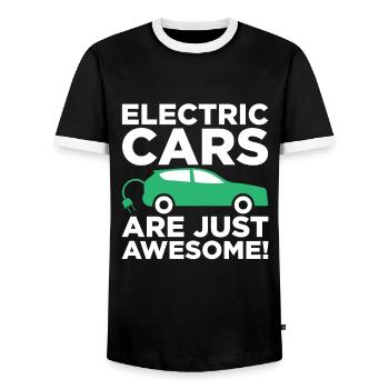 Les avantages des voitures électriques contre les diesels incinérés - T-shirt contrasté Homme - noir/blanc - Devant - AI Model Female 172 light (172cm) & AI Model Male 178 light (178cm)