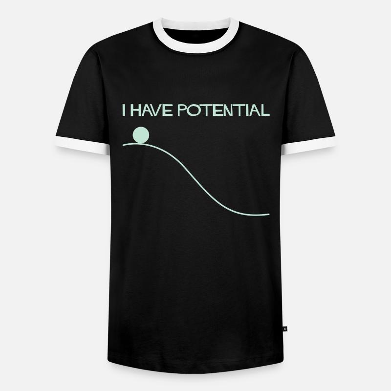 Physics Science Potential Energy - Men's Ringer Shirt - black/white