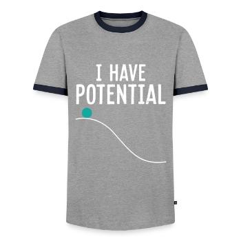 Physique Physique Potentiel enseignant Cadeau drôle - T-shirt contrasté Homme - gris/marine  - Devant - AI Model Female 172 light (172cm) & AI Model Male 178 light (178cm)