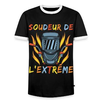 Soudeur de l extrême humour soudure cadeau soudeur - T-shirt contrasté Homme - noir/blanc - Devant - AI Model Female 172 light (172cm) & AI Model Male 178 light (178cm)