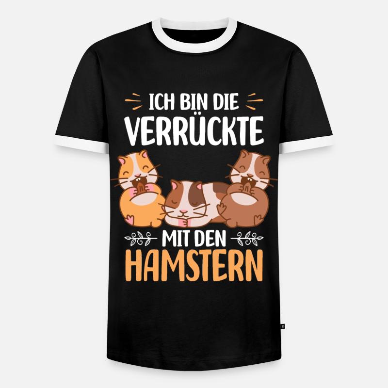Hamster Mädchen - Männer Kontrast-T-Shirt - Schwarz/Weiß