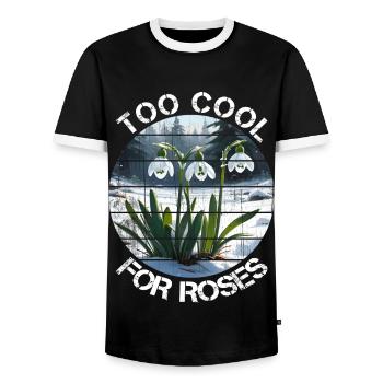 Snowdrop Gift Too Cool For Roses - Men's Ringer Shirt - black/white - Front - AI Model Female 172 light (172cm) & AI Model Male 178 light (178cm)