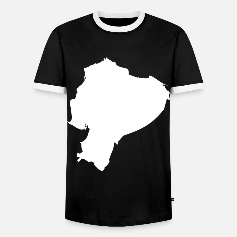 Ecuador map flag - Men's Ringer Shirt - black/white