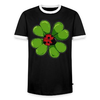 Méditation Coccinelle Méditation Namaste Trèfle Zen - T-shirt contrasté Homme - noir/blanc - Devant - AI Model Female 172 light (172cm) & AI Model Male 178 light (178cm)
